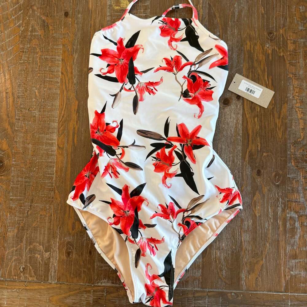 Albion Fit La Fleur Floral Print One-Piece Swimsuit XXL